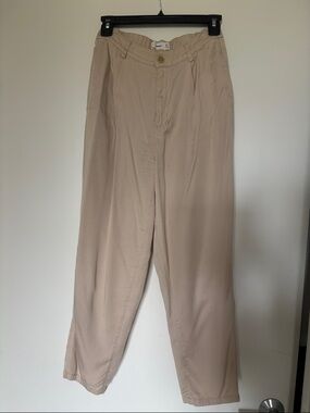 Mango Light Beige Cream Ankle Pants